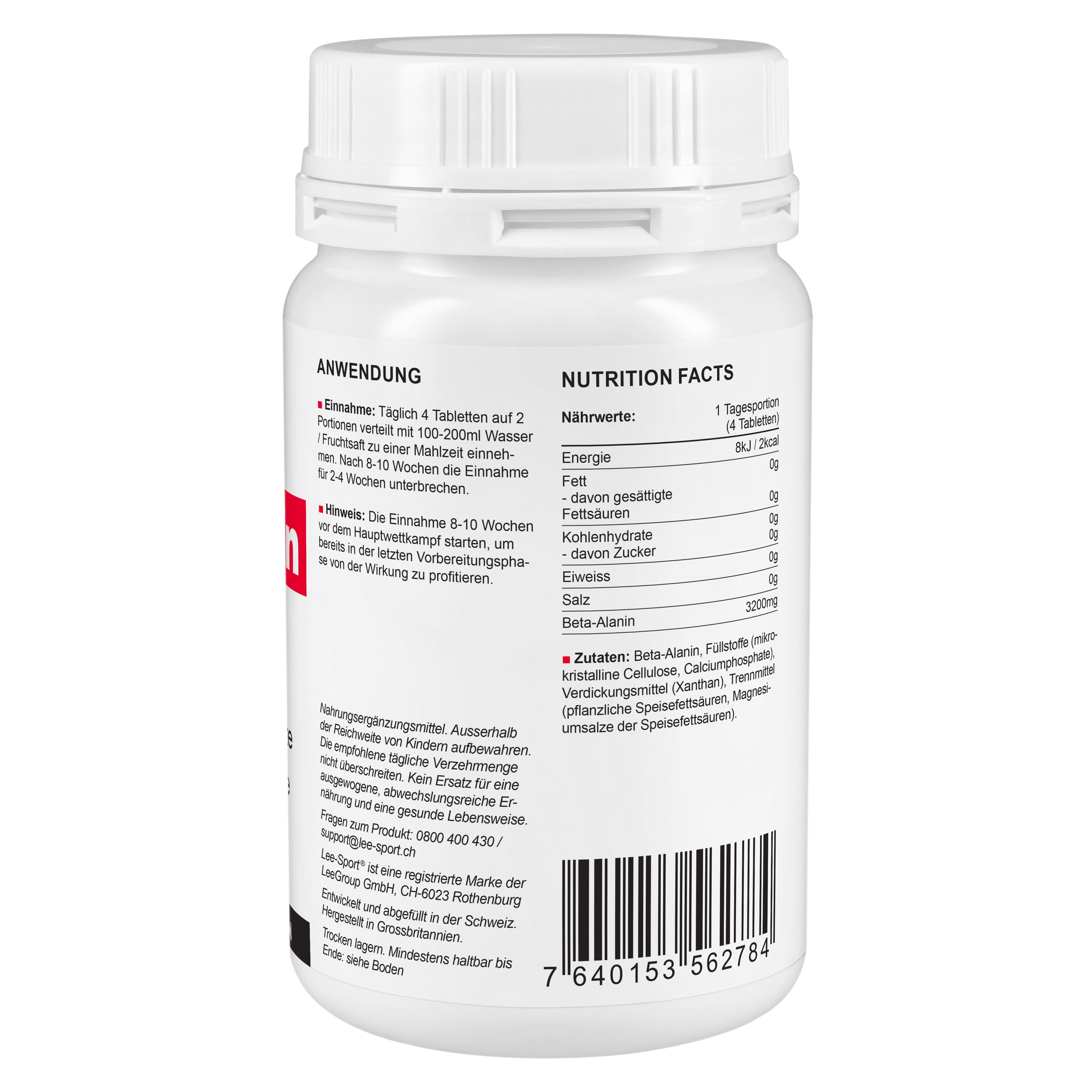 Beta Alanin Tabletten, Nutrition Facts