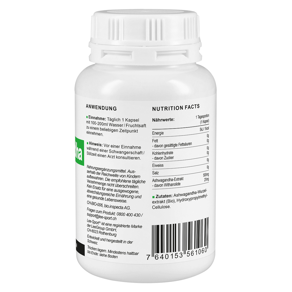 Bio Ashwagandha KSM-66, Nutrition Facts