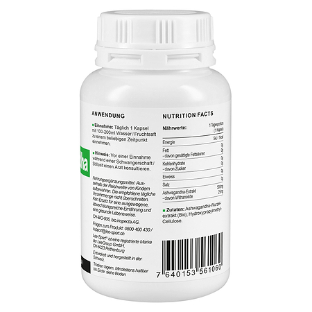 Bio Ashwagandha KSM-66, Nutrition Facts