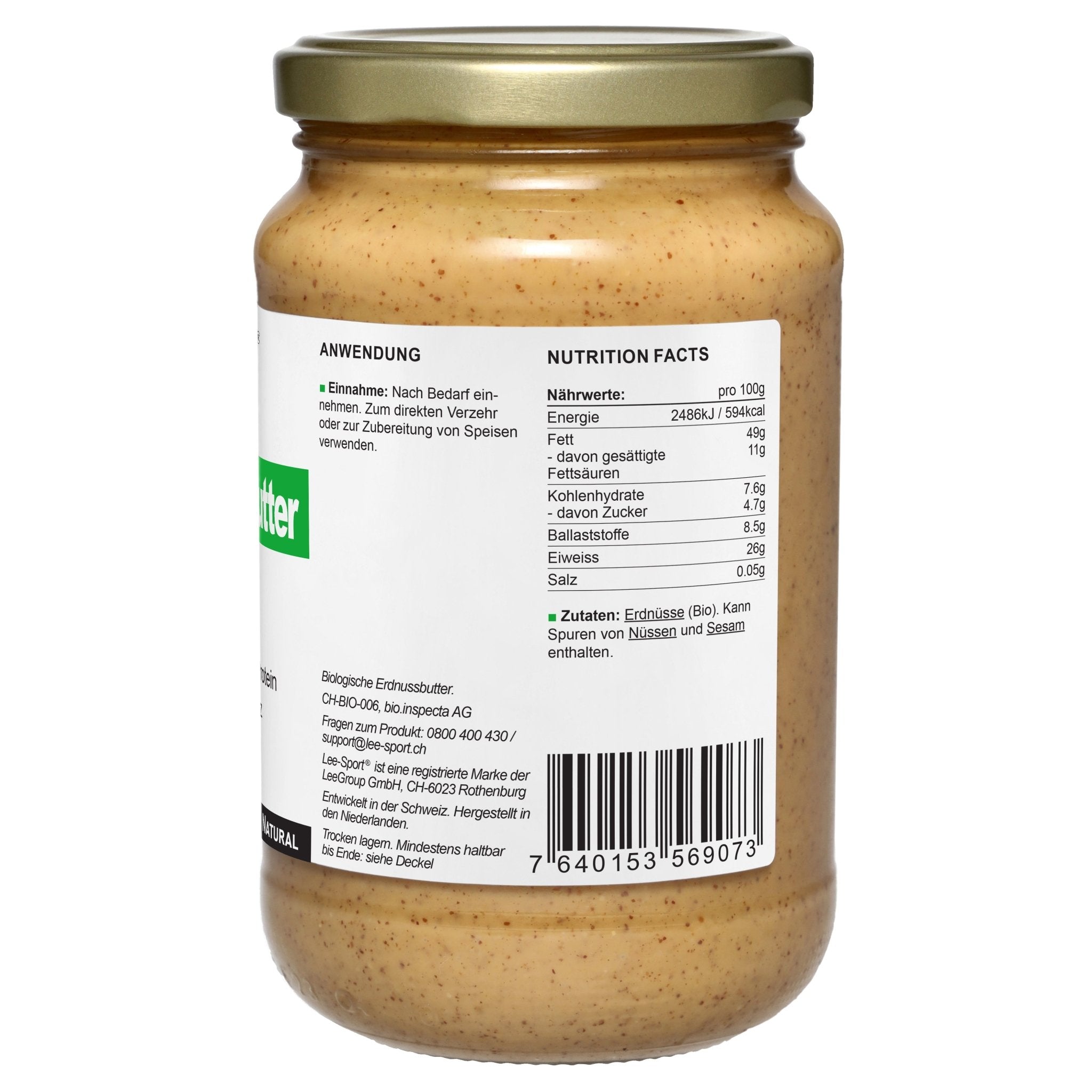 Bio Erdnussbutter Crunchy, Nutrition Facts