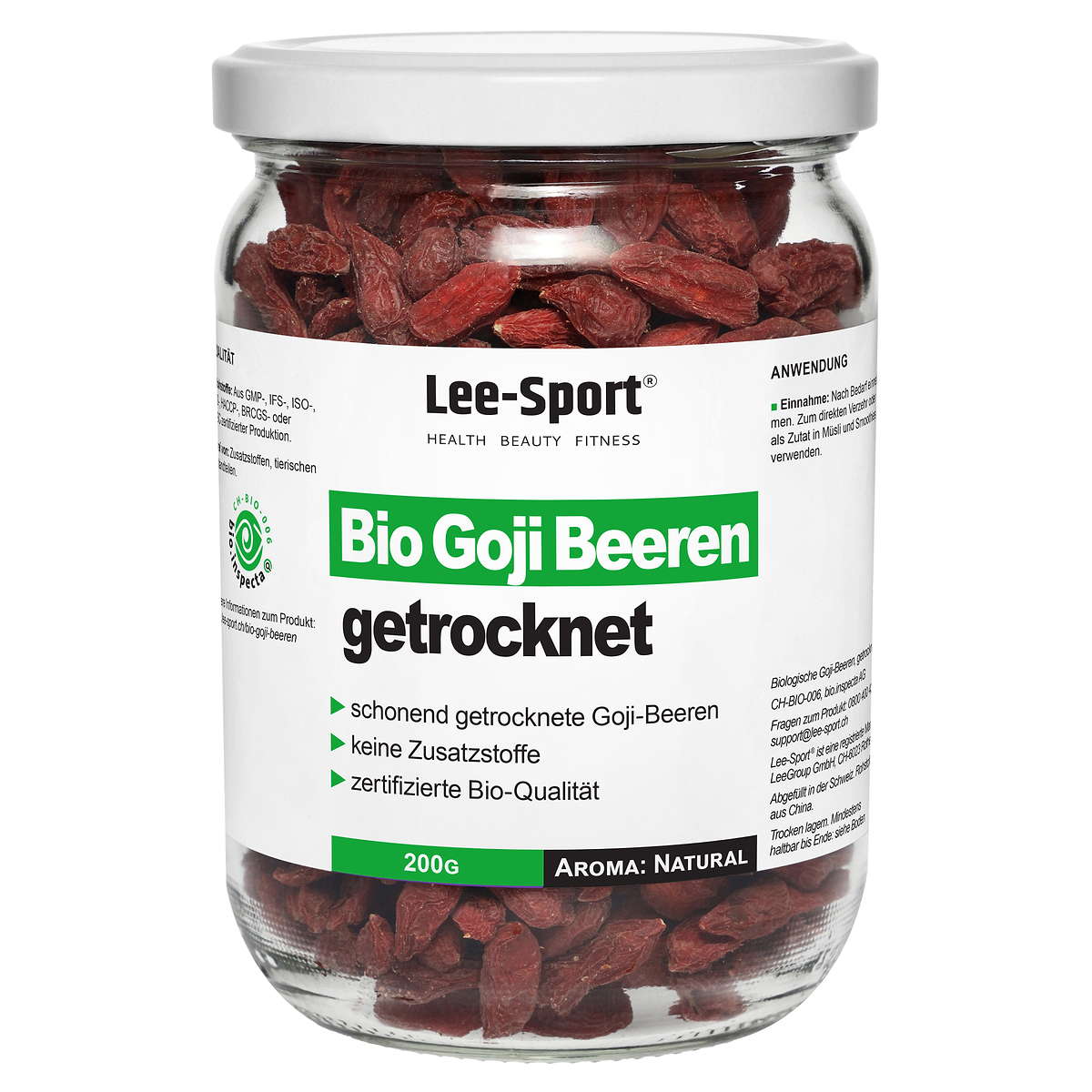 Bio Goji Beeren getrocknet, Rohkost-Qualität.