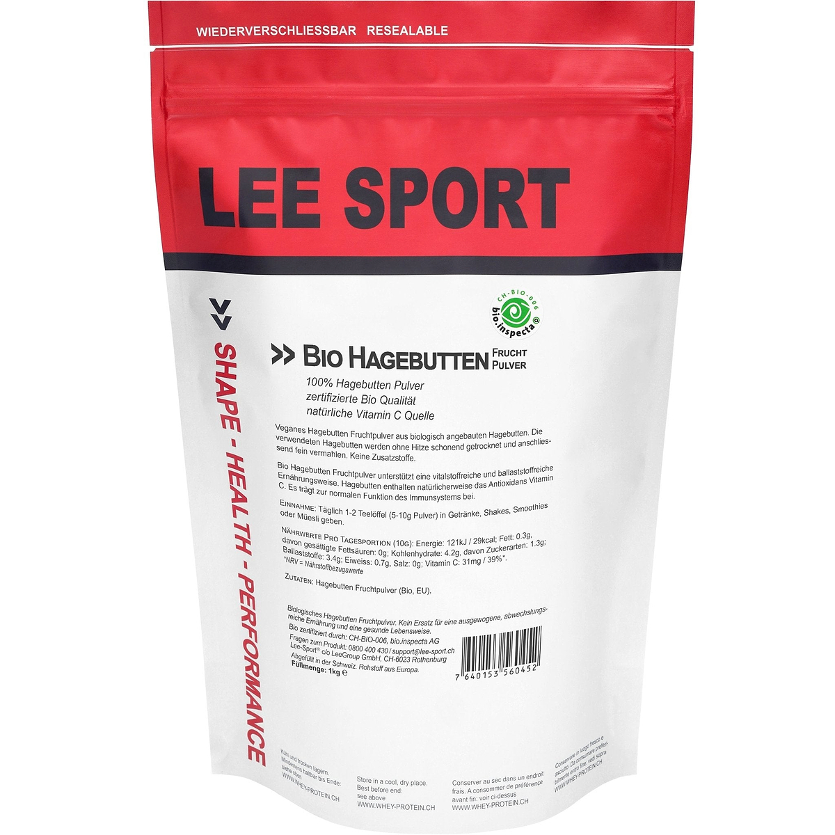 Bio Hagenbutten Fruchpulver 1000g