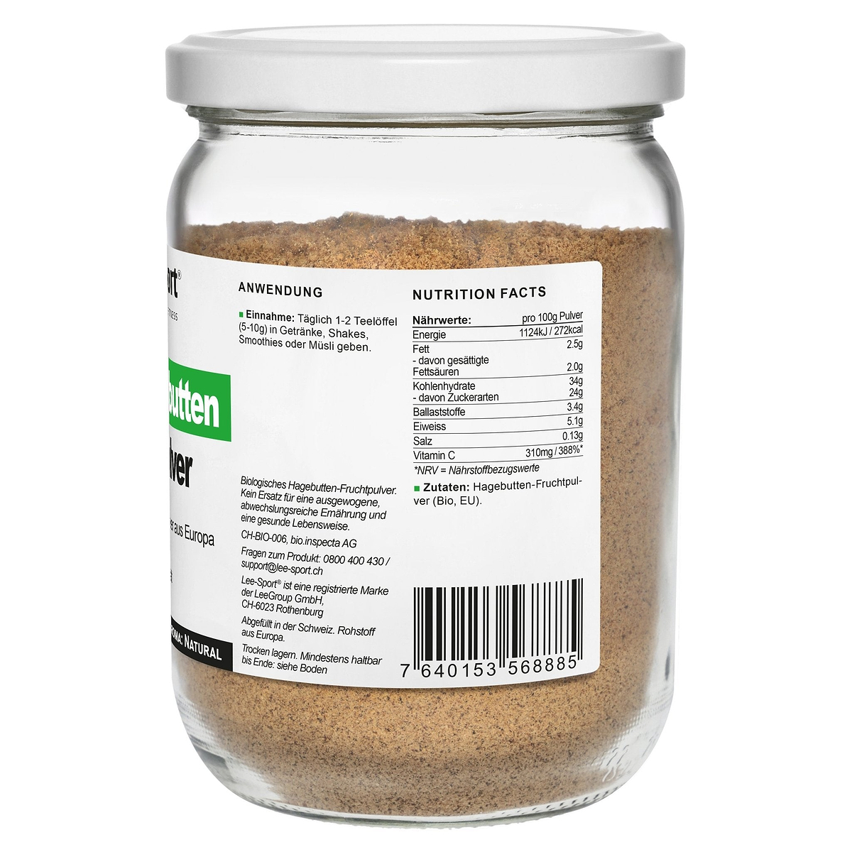 Bio Hagebutten Fruchtpulver, Nutrition Facts