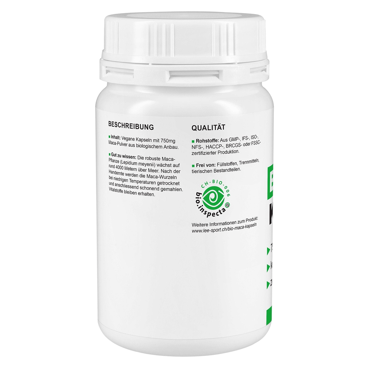 Bio Maca Kapseln, Beschreibung