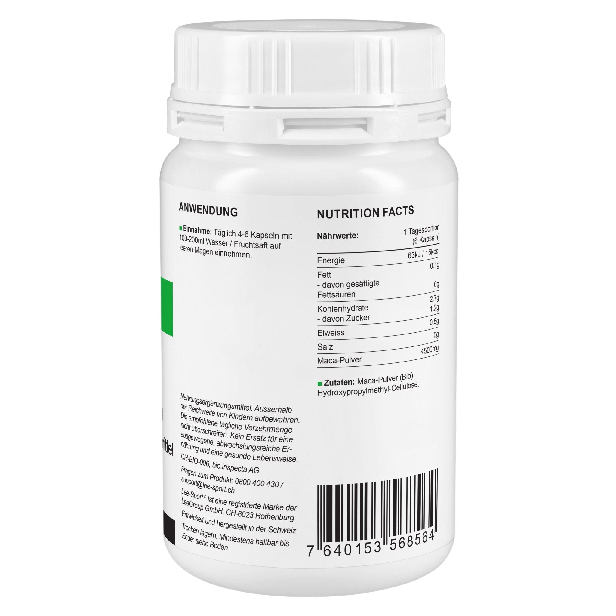 Bio Maca Kapseln, Nutrition Facts