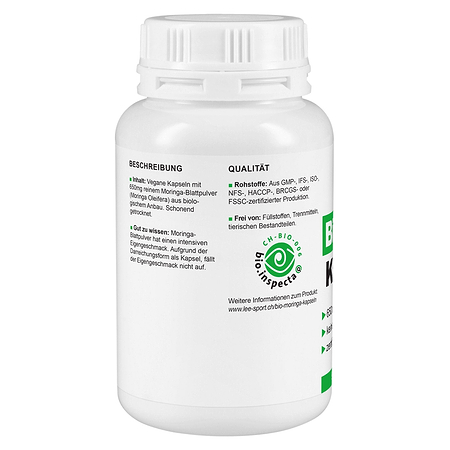 Bio Moringa Kapseln, Beschreibung