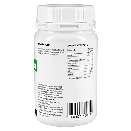 Bio Spirulina Tabletten, Nutrition Facts