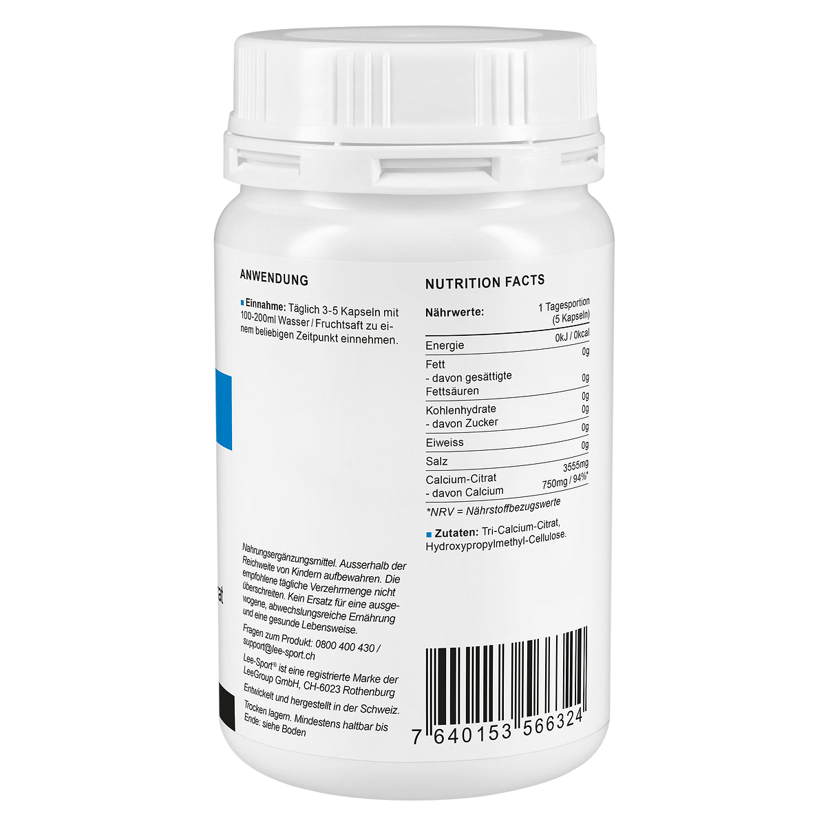 Calcium Kapseln, Nutrition Facts