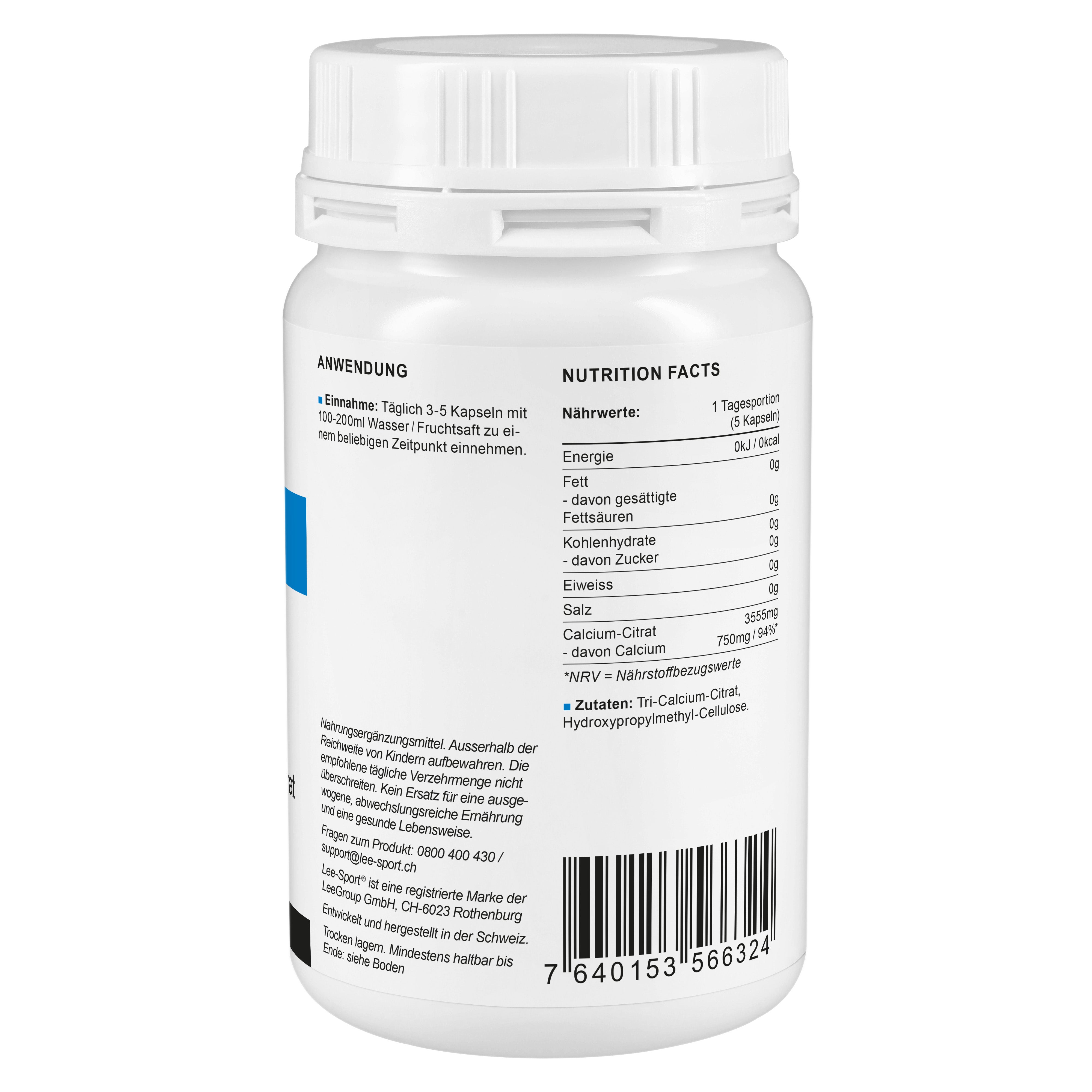 Calcium Kapseln, Nutrition Facts