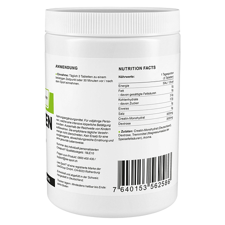 Creatin Kautabletten, Nutrition Facts