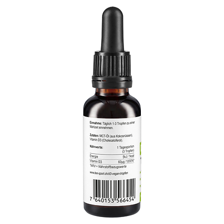 Vegan Vitamin D3 Tropfen, Nutrition Facts