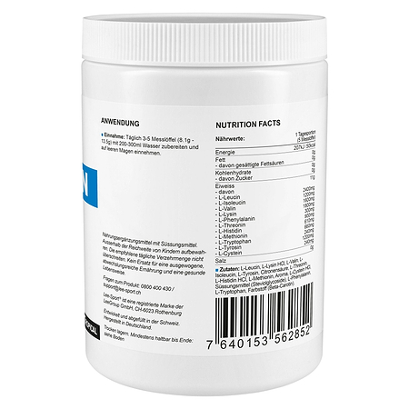 EAA Vegan Pulver Stevia-Tropical, Nutrition Facts