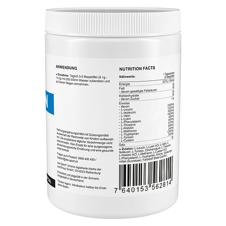 EAA Vegan Pulver Tropical, Nutrition Facts