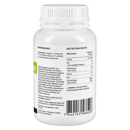 EGCG Grüntee Extrakt, Nutrition Facts