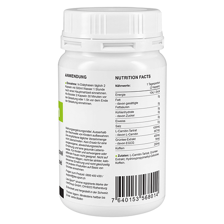 Green Burn Kapseln, Nutrition Facts