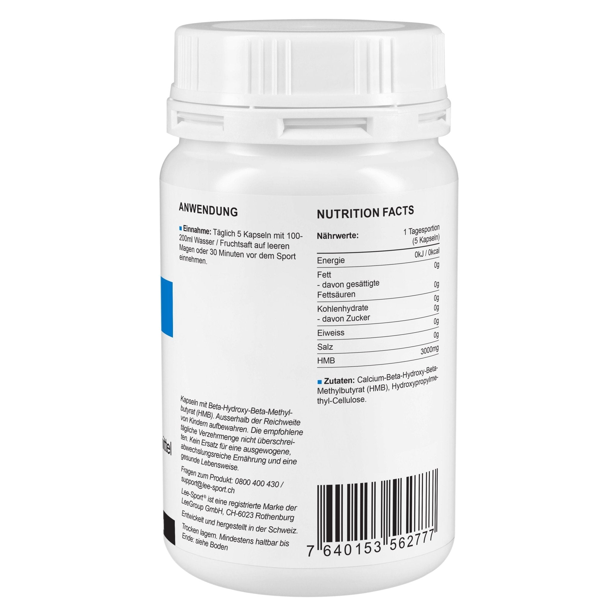 HMB 600 Kapseln, Nutrition Facts