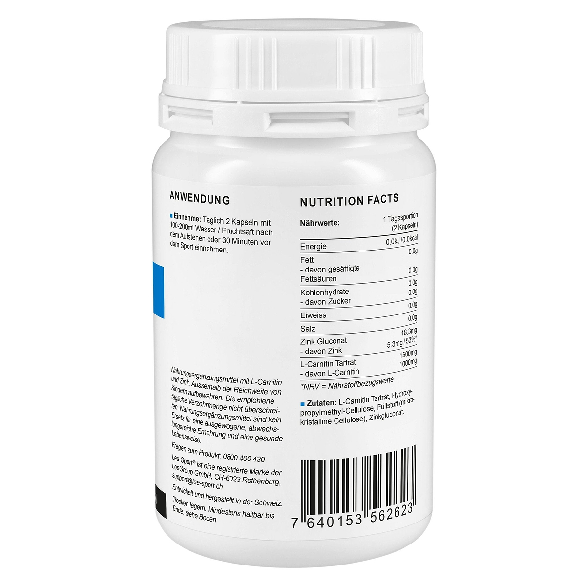 L-Carnitin Zink Kapseln, Nutrition Facts