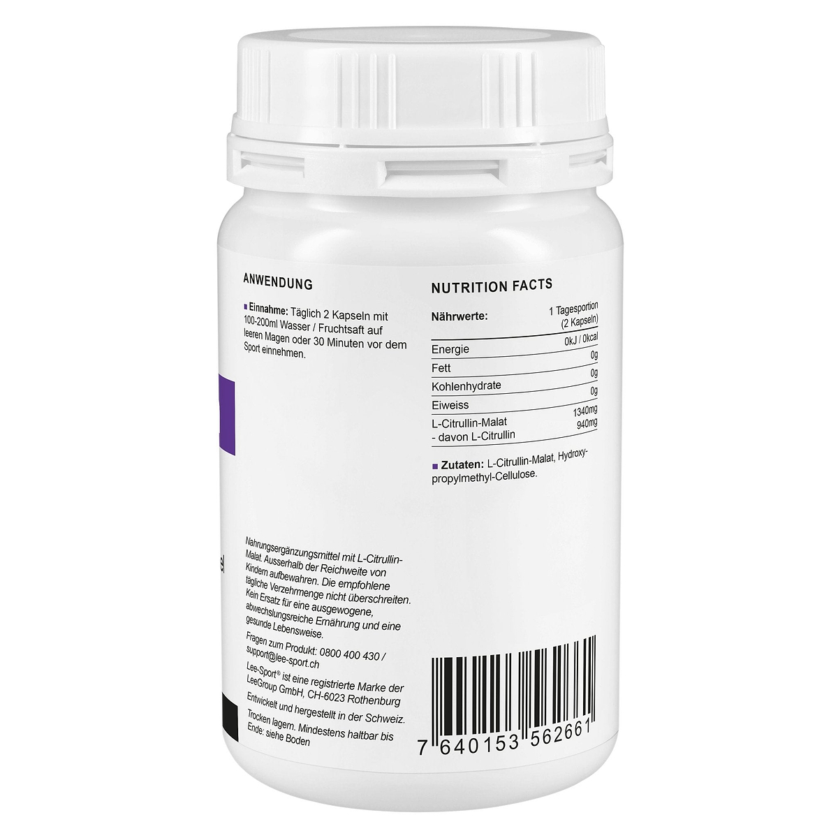 L-Citrullin Kapseln, Nutrition Facts