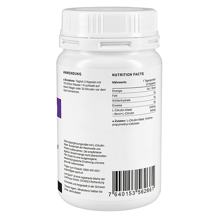 L-Citrullin Kapseln, Nutrition Facts