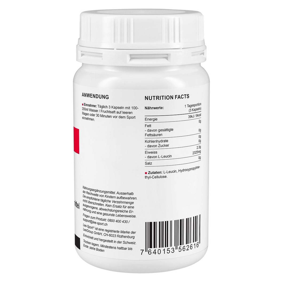 L-Leucin Kapseln, Nutrition Facts