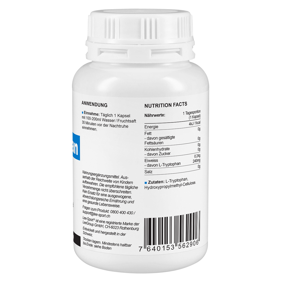 L-Tryptophan Kapseln, Nutrition Facts