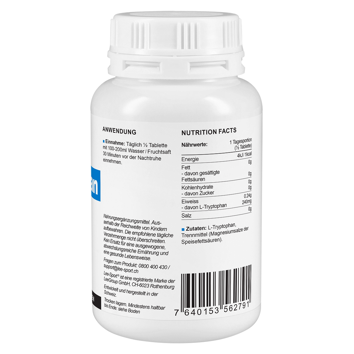 L-Tryptophan Tabletten, Nutrition Facts