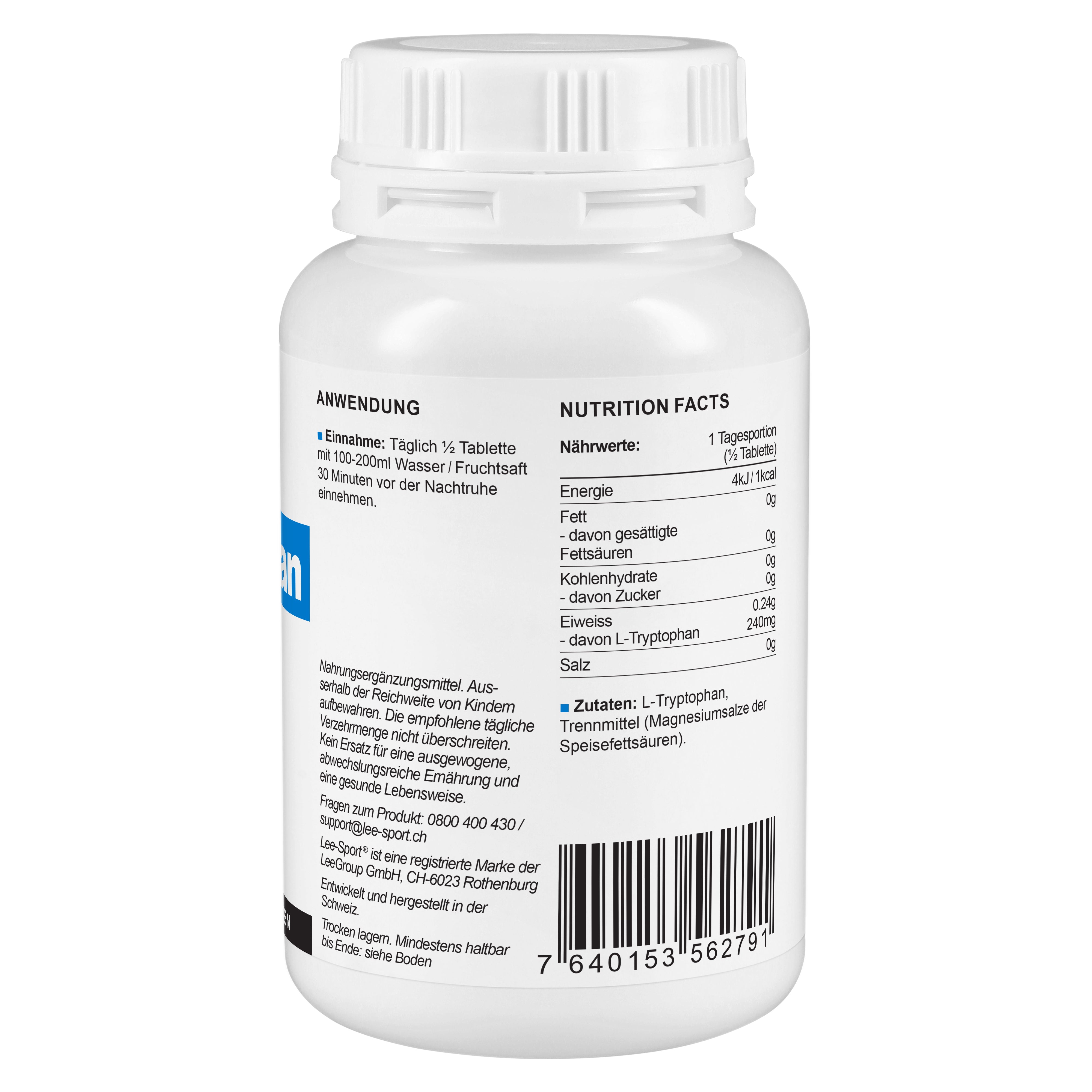 L-Tryptophan Tabletten, Nutrition Facts