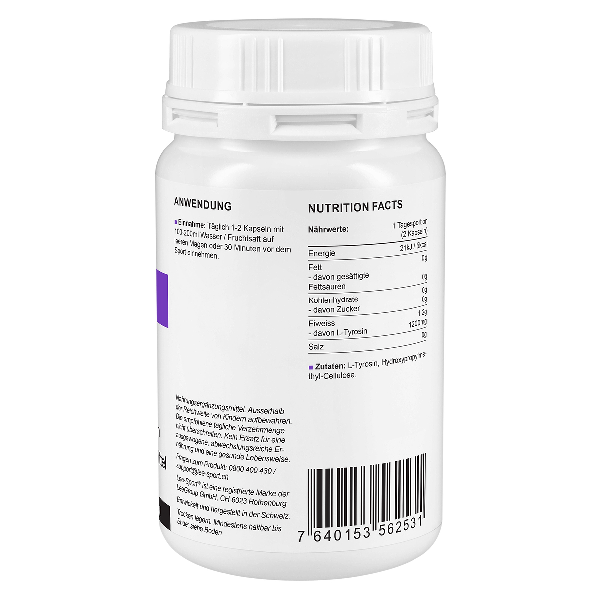 L-Tyrosin Kapseln, Nutrition Facts