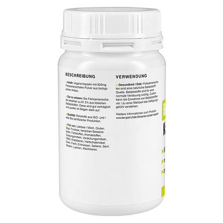 Bio Flohsamen Schalen Kapseln, Beschreibung