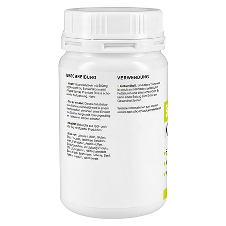 Bio Schwarzkümmelöl Kapseln, Beschreibung