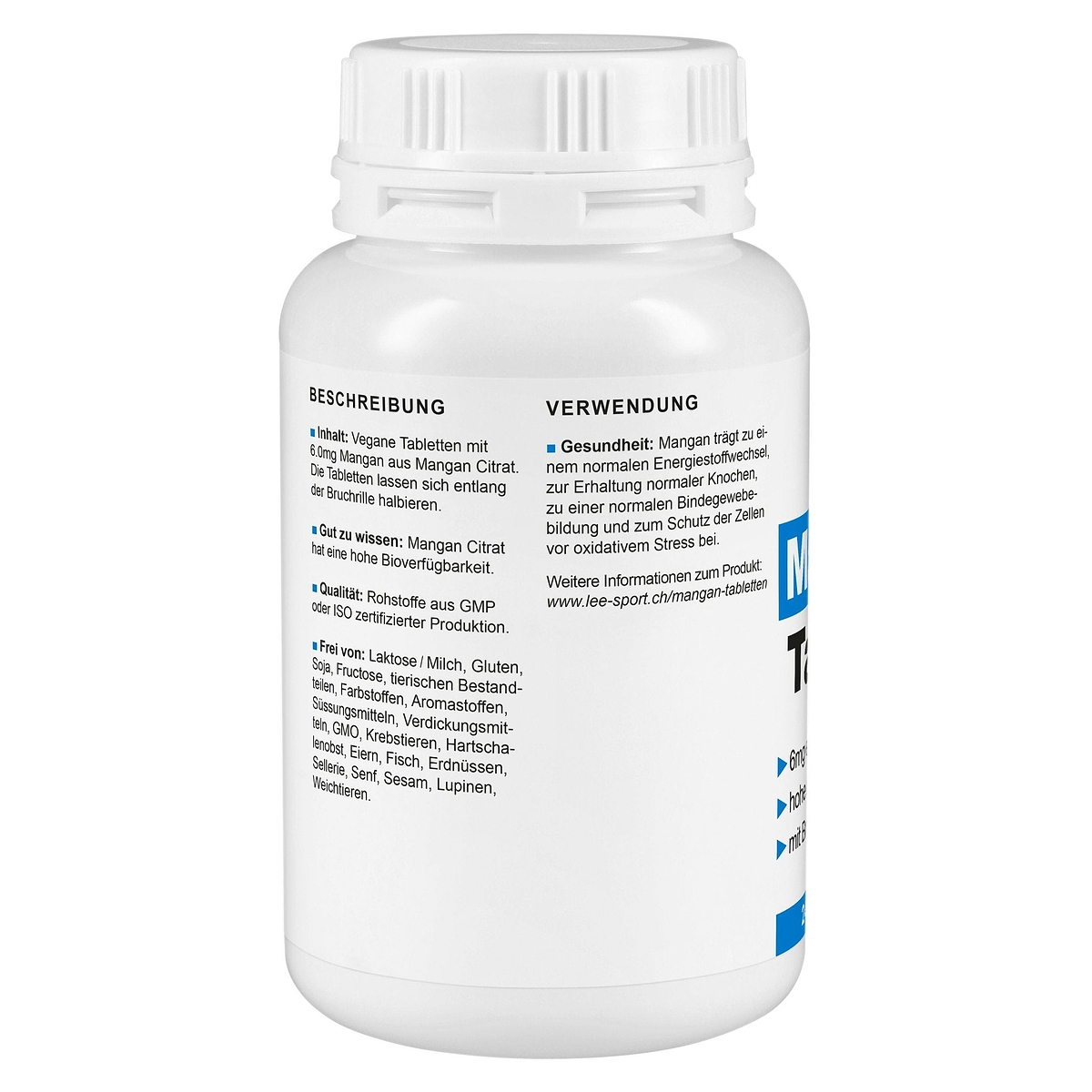 Mangan Tabletten, Beschreibung