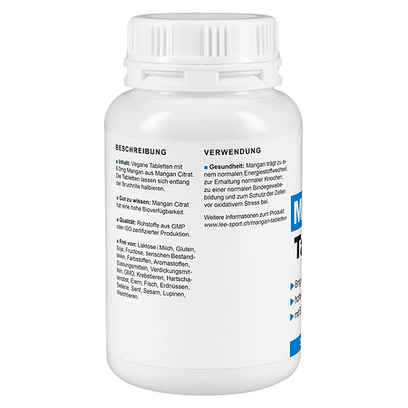 Mangan Tabletten, Beschreibung