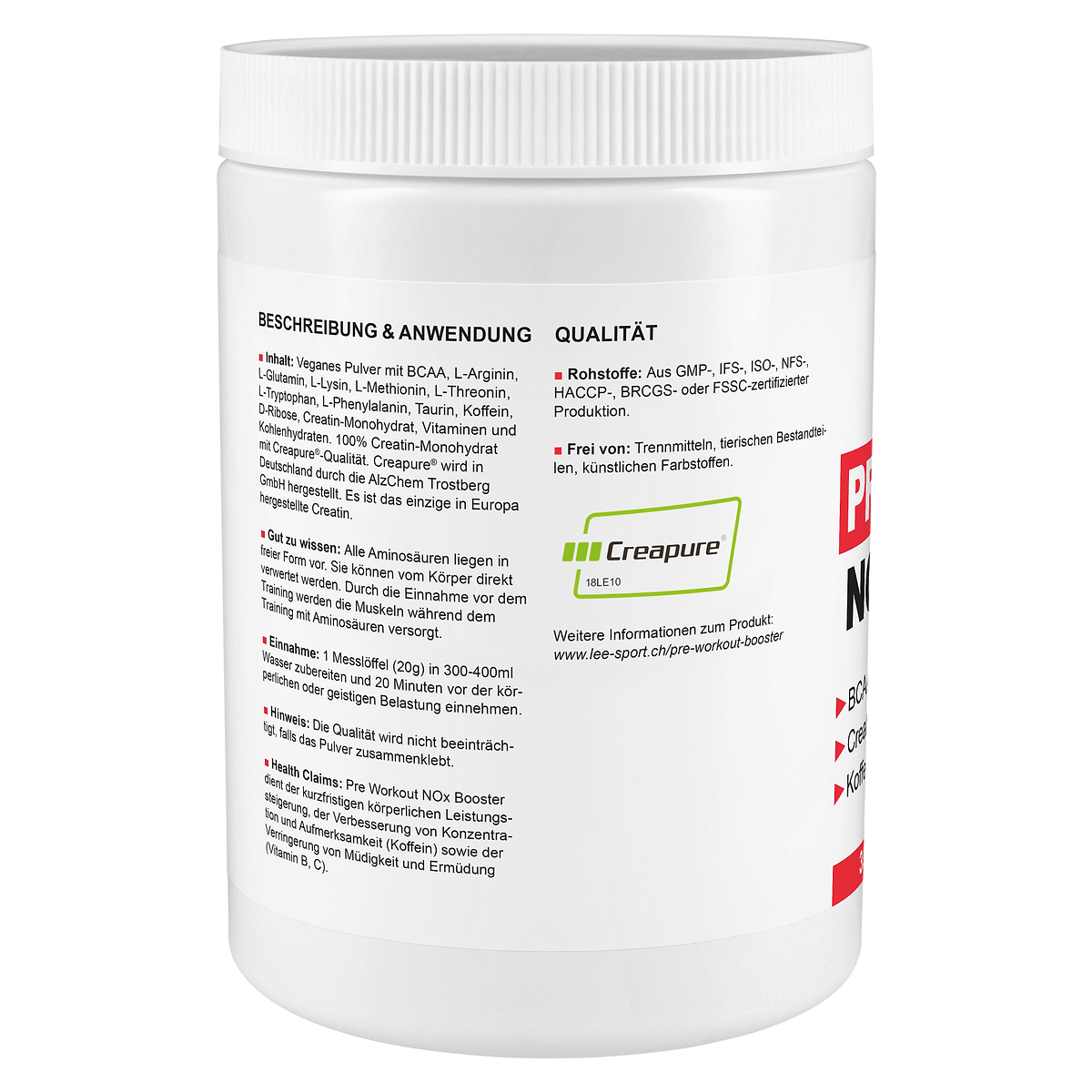 Pre Workout NoX Booster, Beschreibung