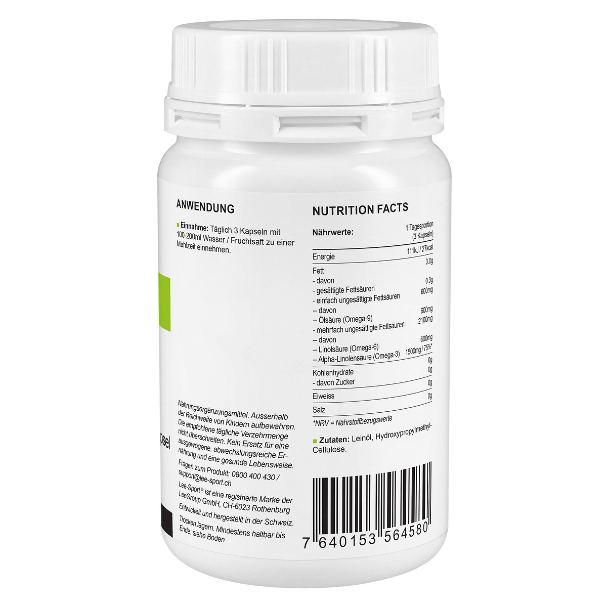 Leinöl Kapseln, Nutrition Facts