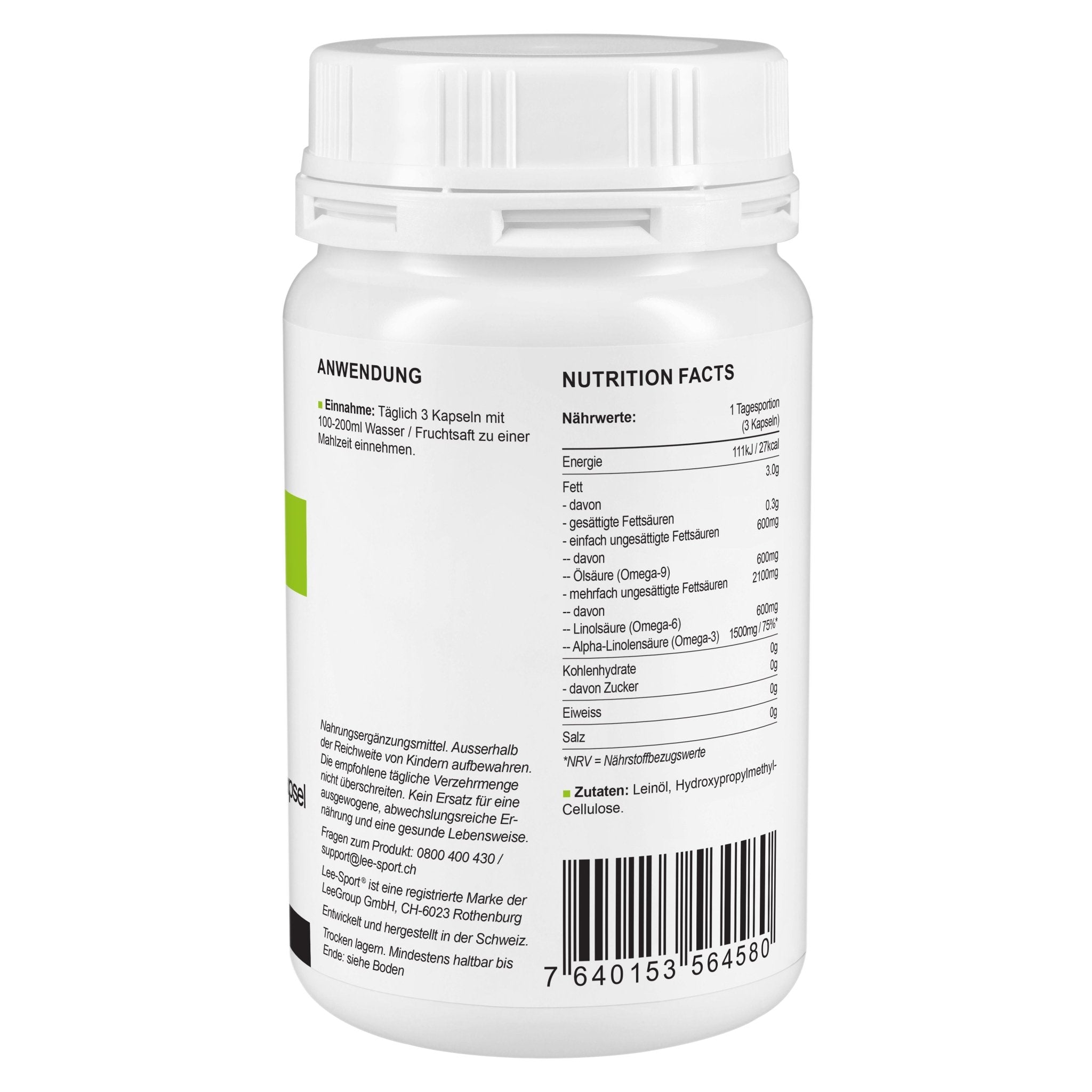 Leinöl Kapseln, Nutrition Facts