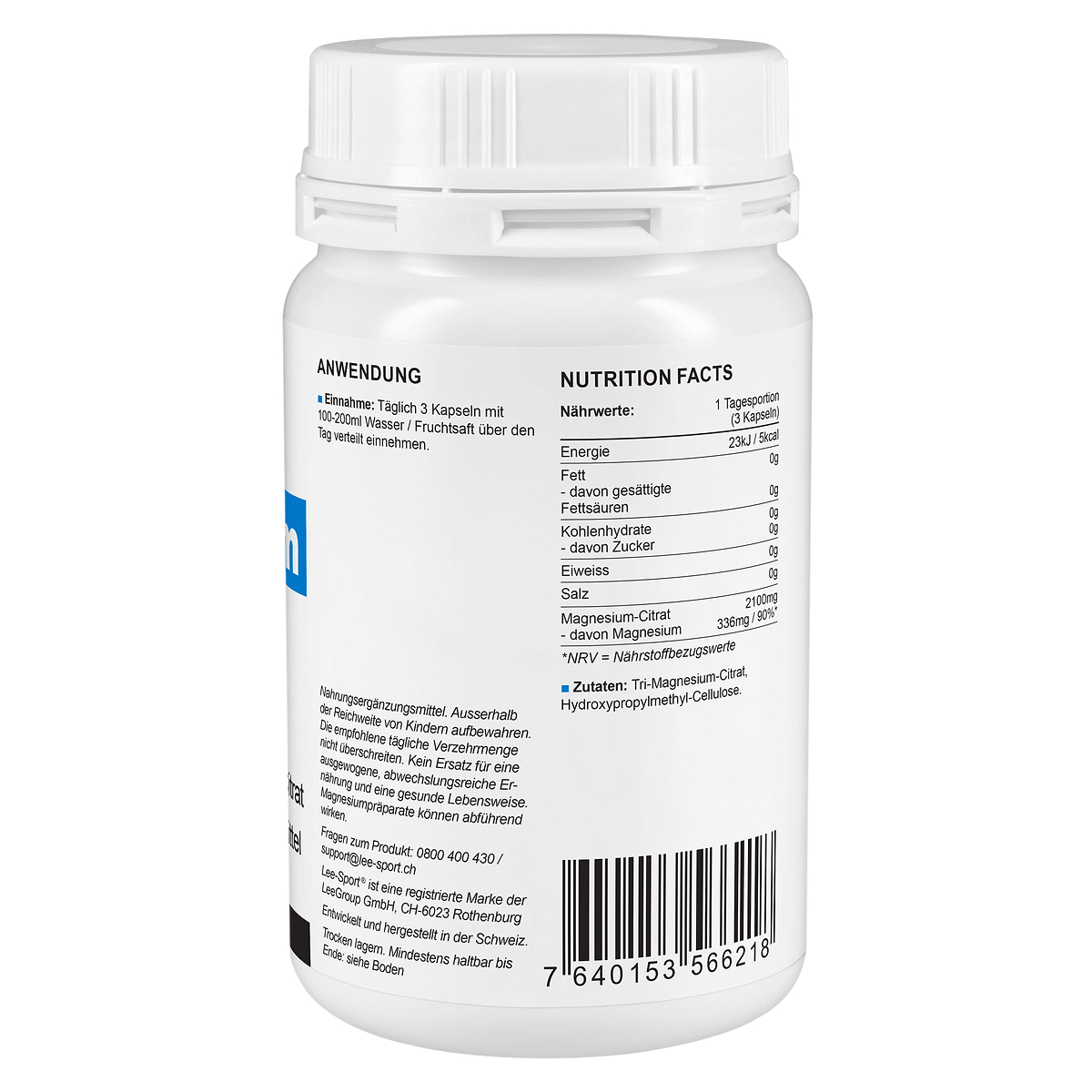 Magnesium Kapseln, Nutrition Facts