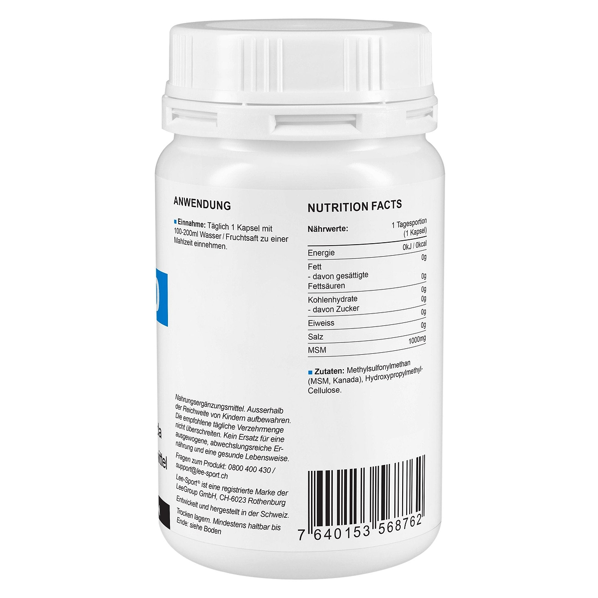 MSM 1000 Kapseln, Nutrition Facts