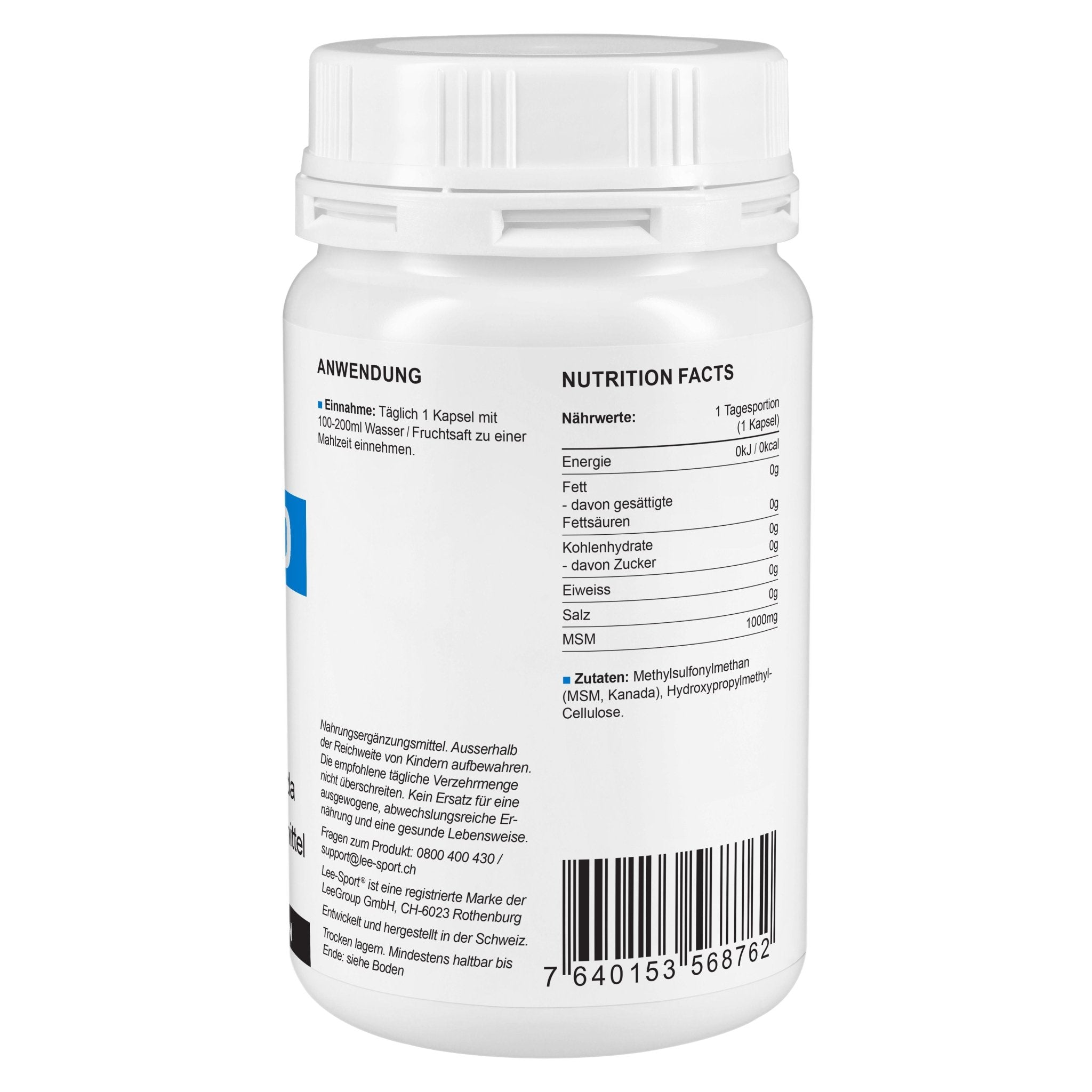 MSM 1000 Kapseln, Nutrition Facts