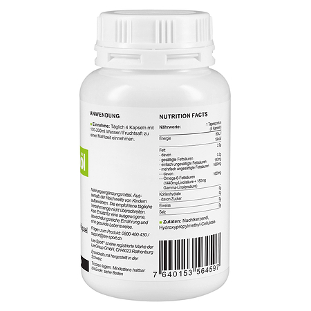 Nachtkerzenöl Kapseln, Nutrition Facts