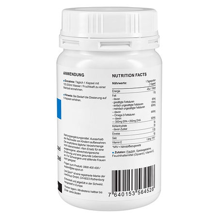 Omega 3 Kapseln, Nutrition Facts