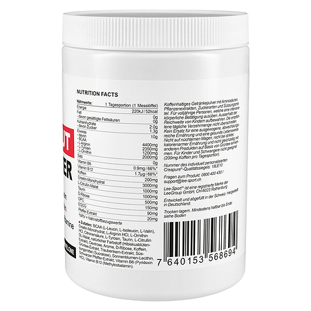 Pre Workout Amino Booster Wassermelone, Nutrition Facts