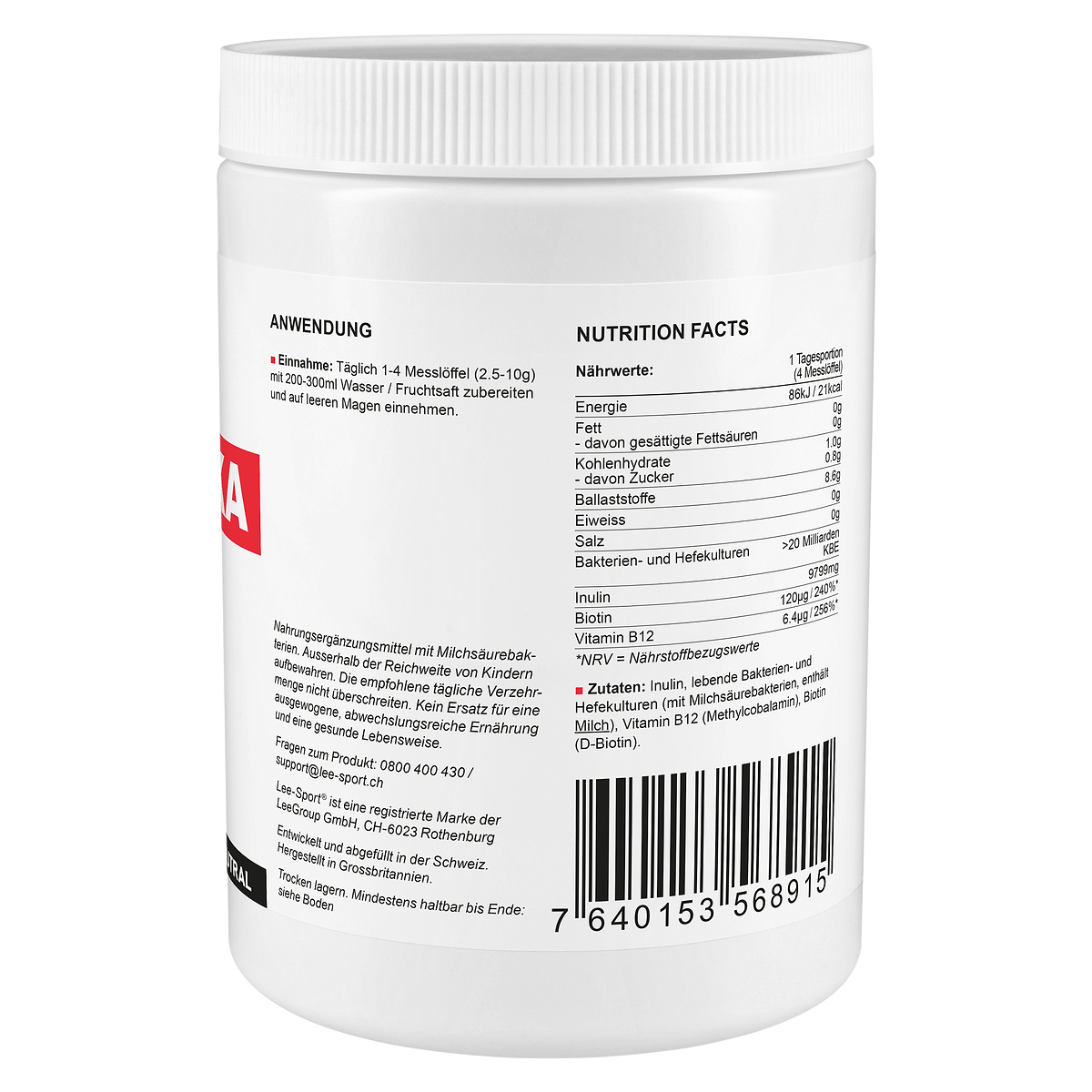 Probiotika Pulver, Nutrition Facts
