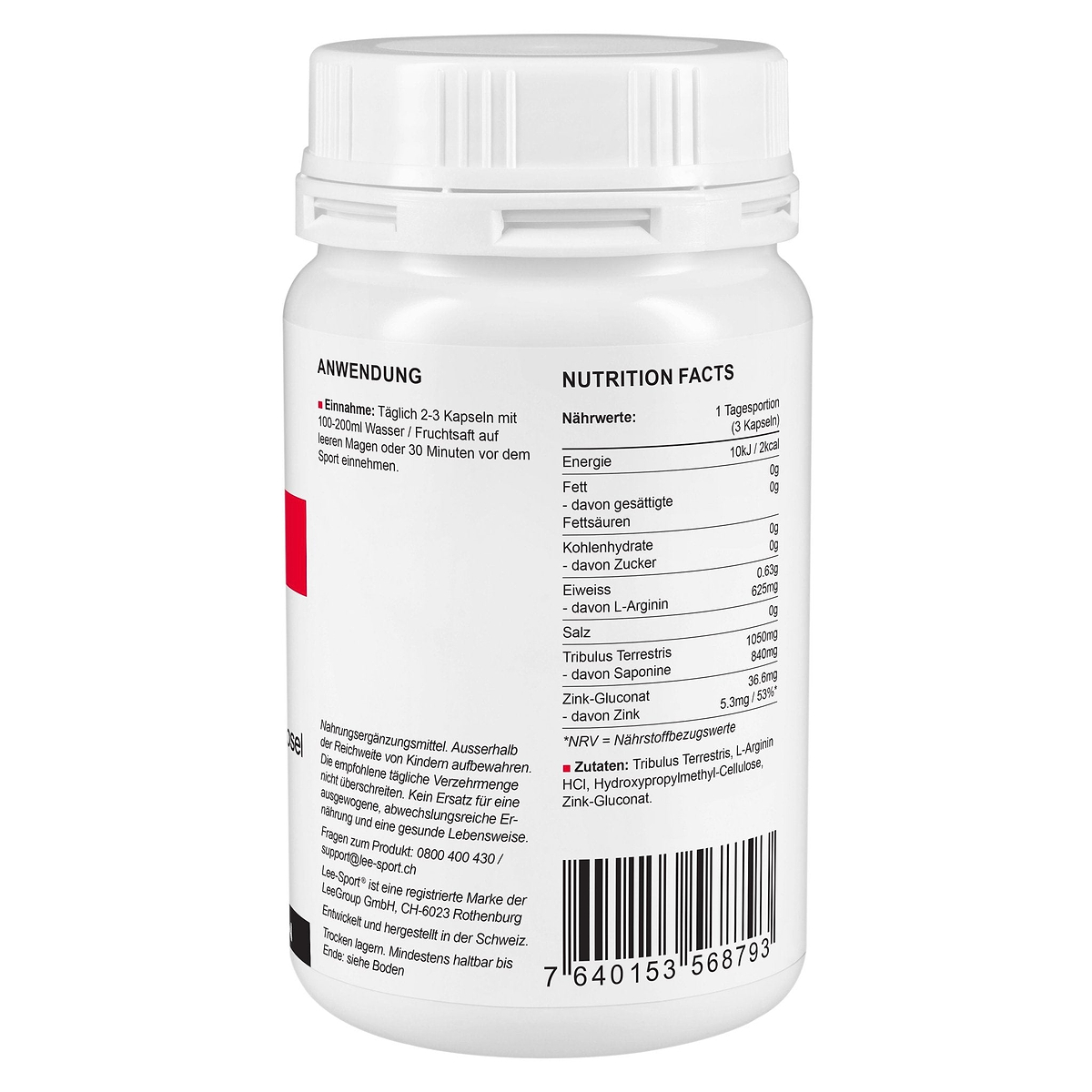 Tribulus L-Arginin, Nutrition Facts