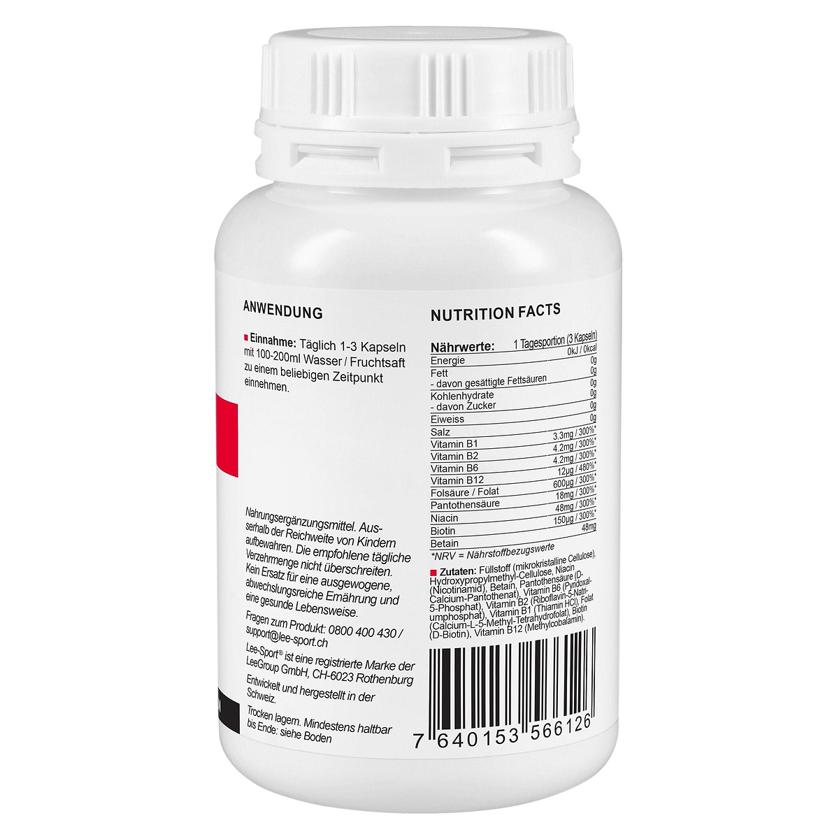 Vitamin B Komplex, Nutrition Facts