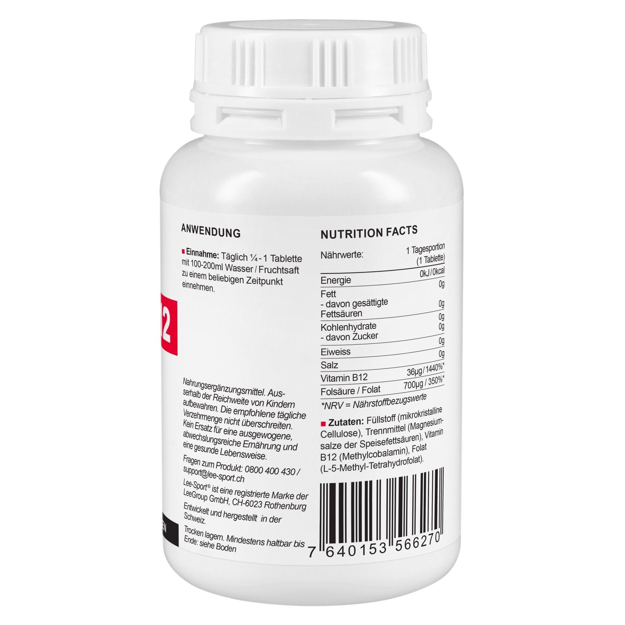 Vitamin B12 Tabletten, Nutrition Facts