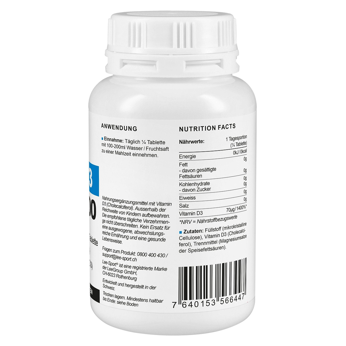 Vitamin D3 Forte 11200, Nutrition Facts