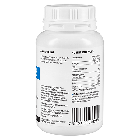 Vitamin D3 Forte, Nutrition Facts