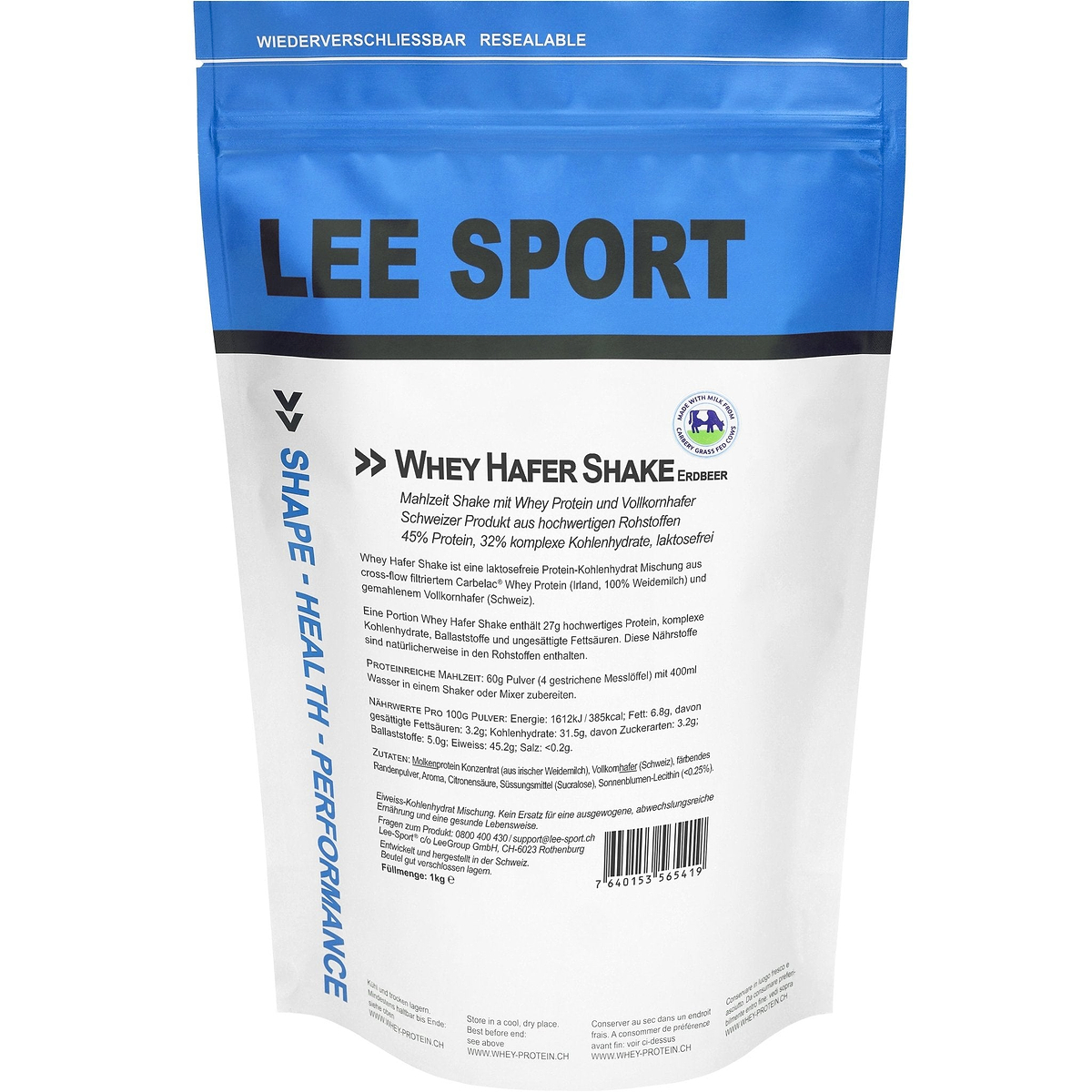 Whey Hafer Shake Erdbeer