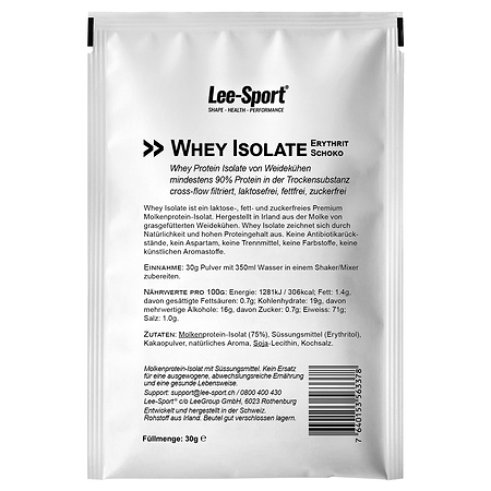 Whey Isolate Erythrit Schoko Probe