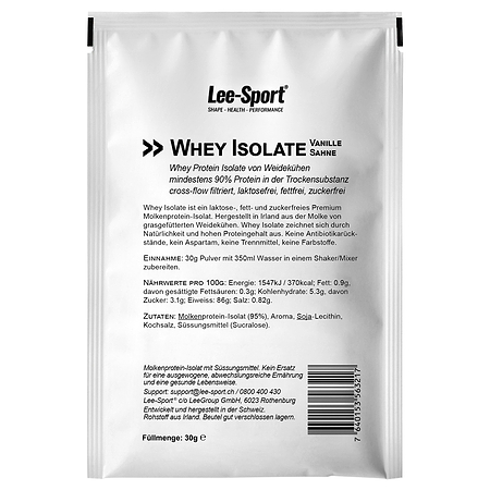 Whey Isolate Vanille Sahne Probe